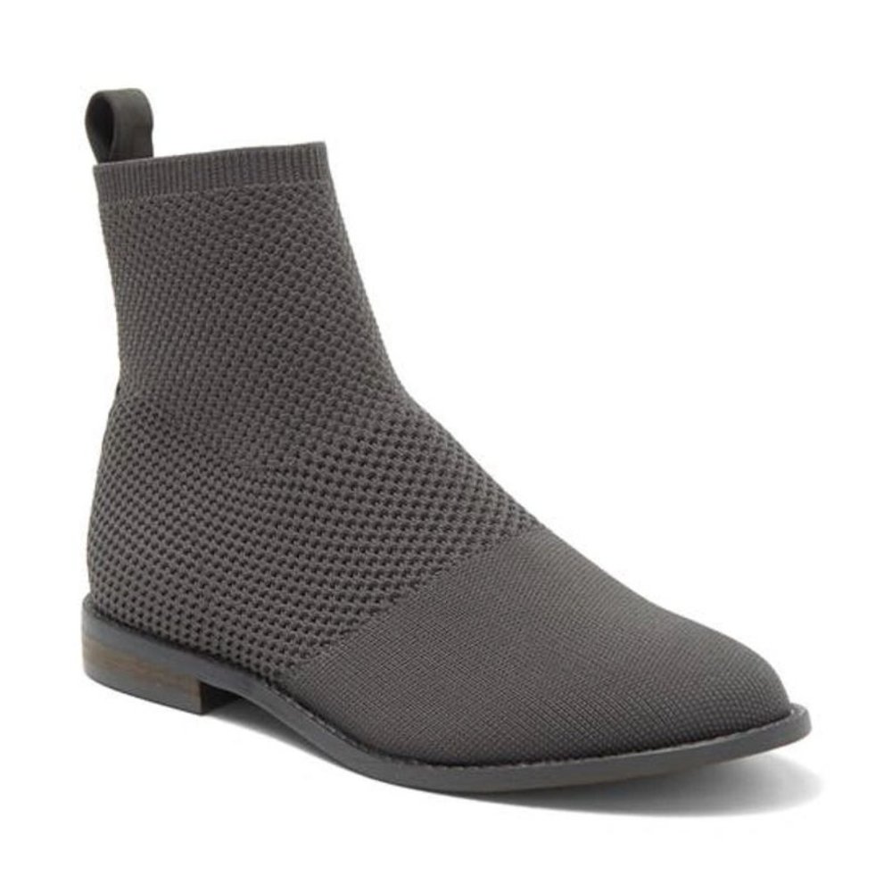 EILEEN FISHER Jude Stretch Knit Socks BOOTIES Boots Size 6.5 Graphite Gray NEW